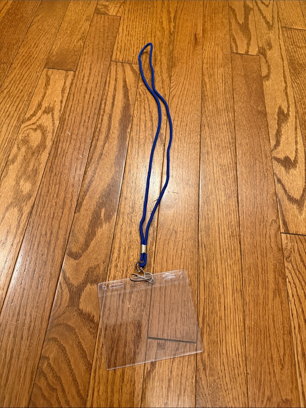 Blue Lanyard with Clear ID Badge Holder
